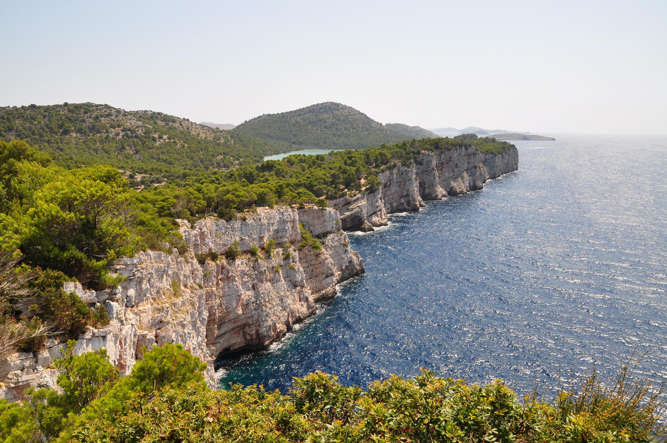 Cliffs and protected coastal landscape of Telascica on Dugi Otok